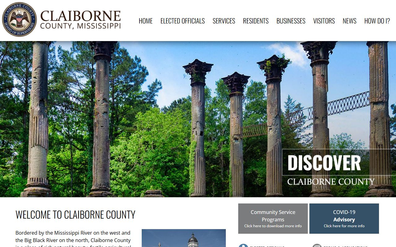 Claiborne County government home page for court records access