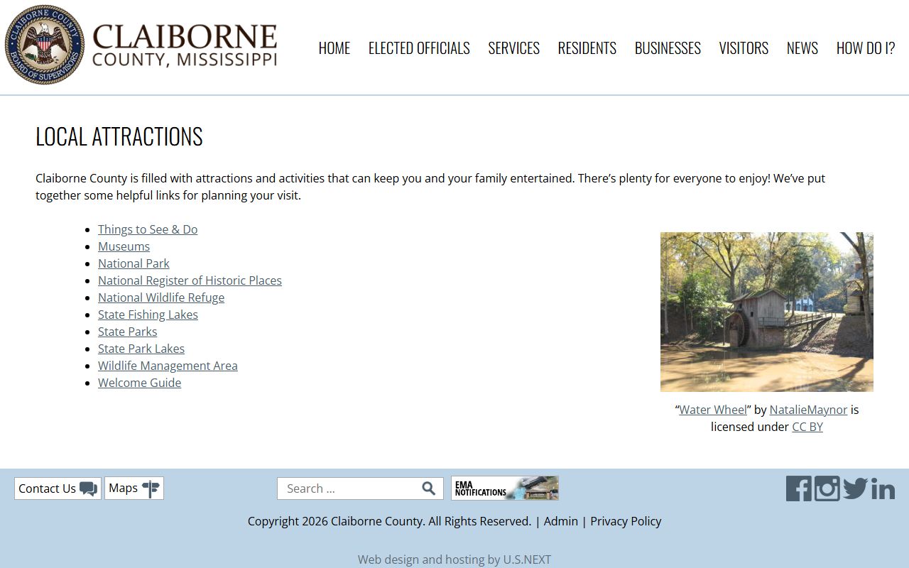 Claiborne County local resources page near the court records courthouse